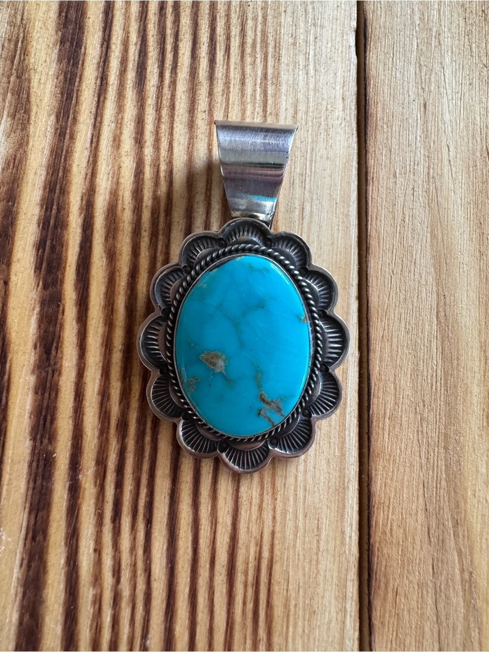 Andy Cadman Sterling Silver Royston Turquoise Oval Pendant